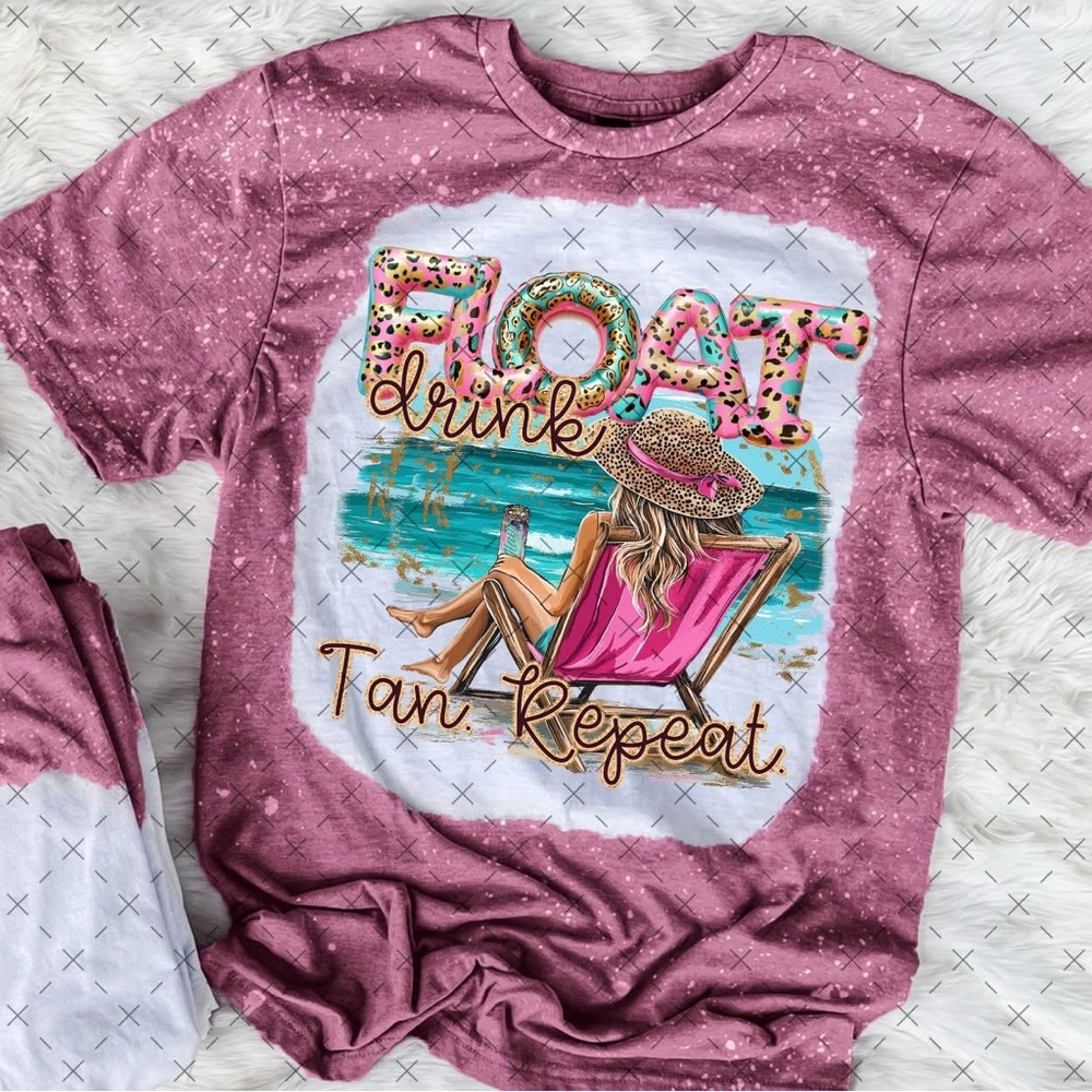 Float Beach Graphic Bleached Tshirt